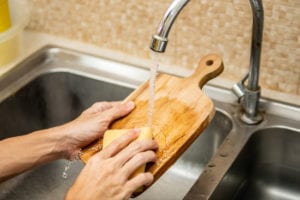 It is important to clean wood cutting boards after each use