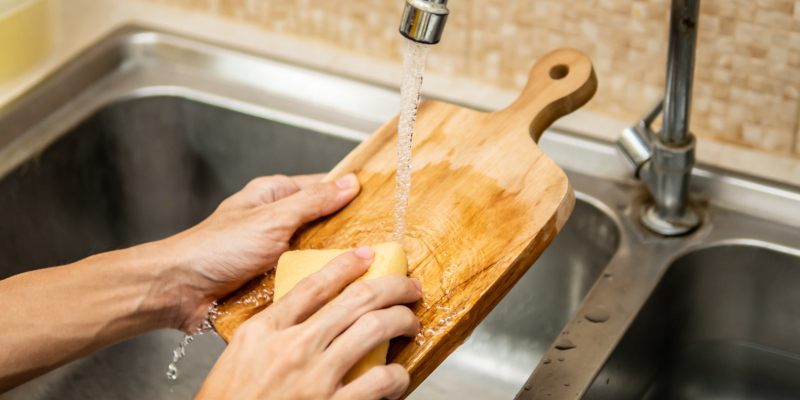 It is important to clean wood cutting boards after each use