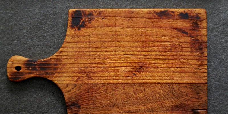 Empty Rustic Cutting Board with Copy Space